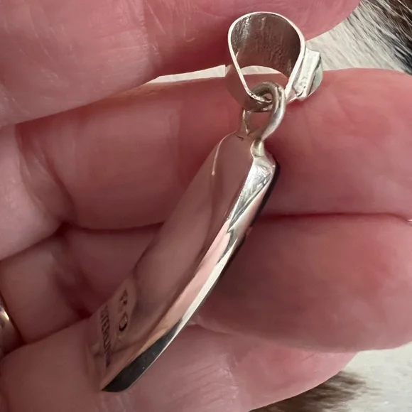 ❤️ Signed “RD” Native Zuni Inlaid Galaxy Sterling Kachina Cosmic Pendant 1.71”L - Picture 11 of 14